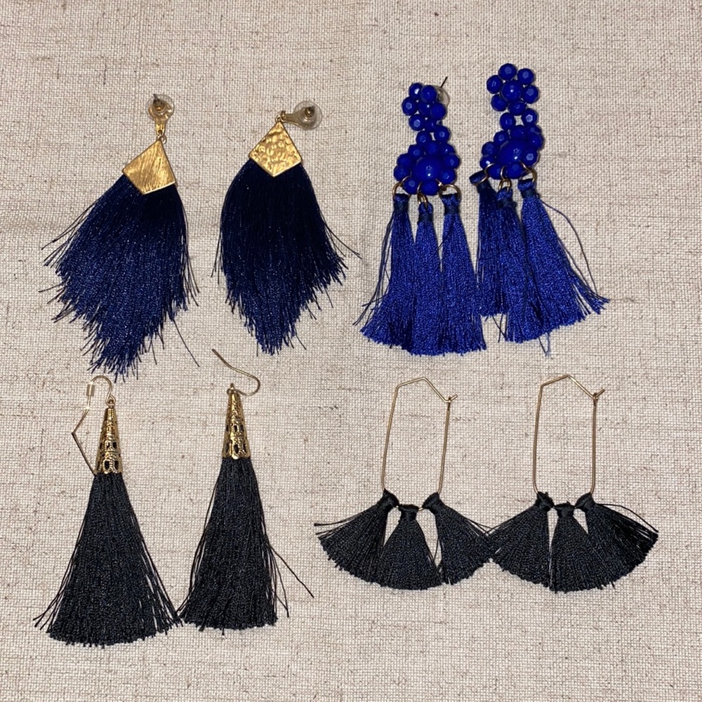 Pack of 4 fringe earrings